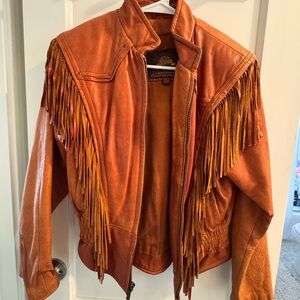 Wilsons Leather Women's Fringe Jacket - Rust